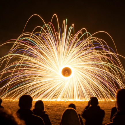 Low-Altitude Landscape Fireworks